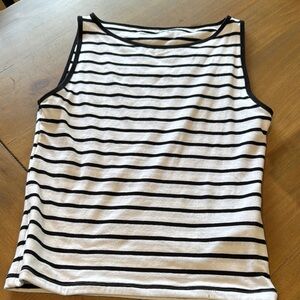 Abercrombie & Fitch Black and White Fitted Tank Top